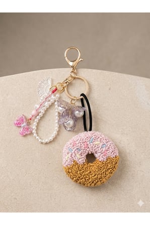 Pembe Donut Anahtarlık Ve Çanta Süsü