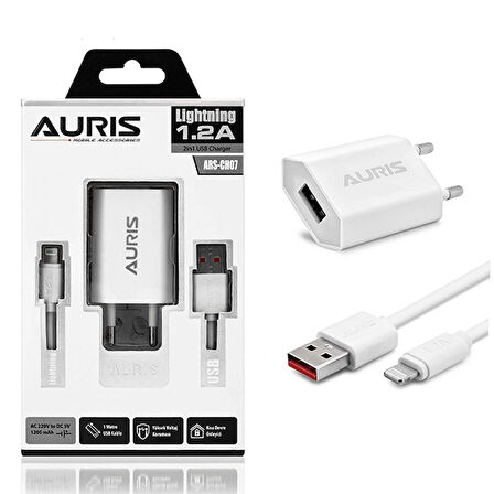 Auris ARS-CH07 Lightning Set 1.2A Şarj Cihazı