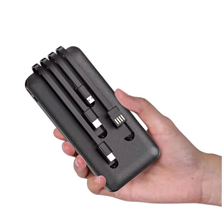 Auris ARS-KP17 Dahili Çoklu Kablolu Powerbank 10000 mAh