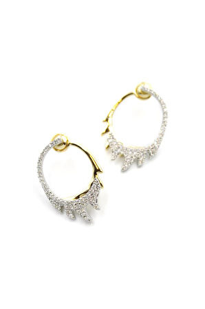 Taşlı Küpe - Altın