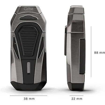 Colibri Boss Üçlü Jet Çakmak Puro Çakmağı Kesicili Siyah