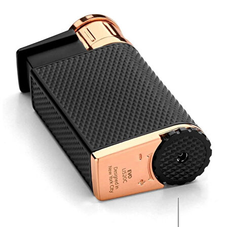 Colibri Evo Storm Çift Alevli Çakmak Puro Çakmağı Rose Siyah