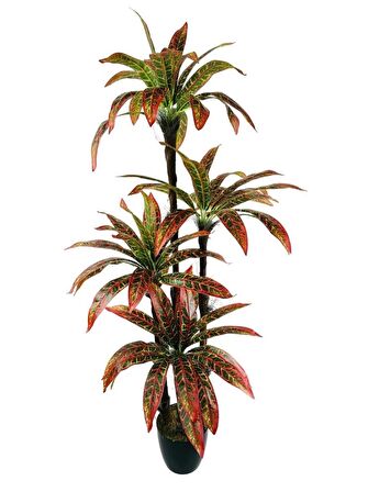 Yapay Ağaç Kroton Yukka 4Katlı 72 Yaprak 160*65cm