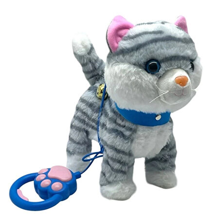 20 cm Kablo Kumandalı Yürüyen Pelüş Kedi 5627