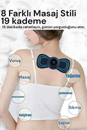 Kelebek Masaj Aleti Tüm Vücut Ems Elektronik Masaj 1 Cihaz 2 Yedek Ped Özel Set