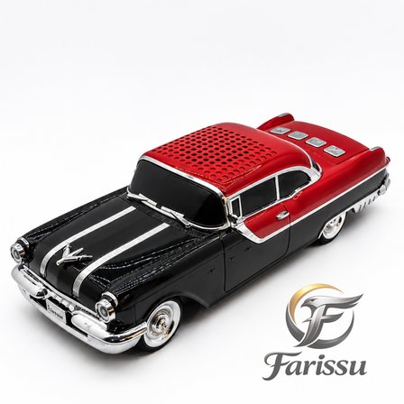 Klasik Araba Tasarımlı Nostaljik Bluetooth Hoparlör - FM Radyo, USB, AUX, TF Kart Destekli Kablosuz Ses Bombası