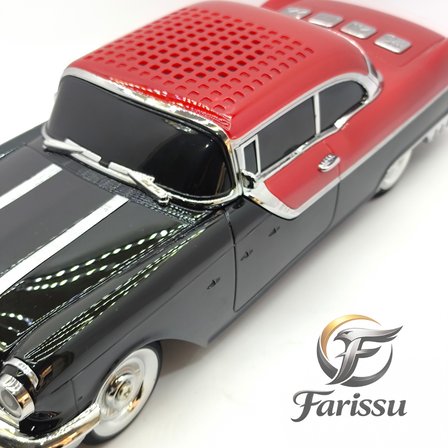 Klasik Araba Tasarımlı Nostaljik Bluetooth Hoparlör - FM Radyo, USB, AUX, TF Kart Destekli Kablosuz Ses Bombası