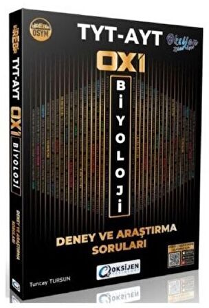 Oksijen Yayınları TYT AYT OXİ Biyoloji Deney Ve Araştırma Soruları