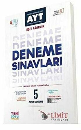 Limit Yayınları AYT Eşit Ağırlık 5 li Deneme