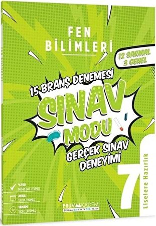 Pruva Akademi 7. Sınıf Fen Bilimleri Sınav Modu 15 Deneme