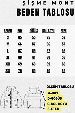 Erkek  Polarlı Su Ve Rüzgar Geçirmez Kapüşonlu Kışlık Şişme Spor Mont RGM-220