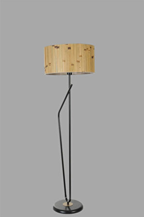 ALFA SİYAH LAMBADER SİLİNDİR BAMBU 02 ABAJURLU