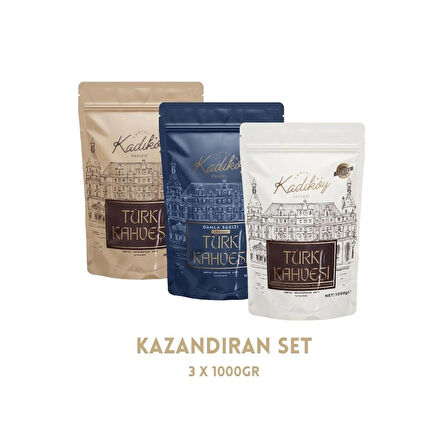 Tarihi Kadıköy Kahvesi Kazandıran Set – 3 x 1000g Türk Kahvesi