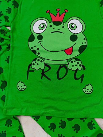 KURBAĞA PRENS %100 PAMUKLU PENYE ÇOCUK PİJAMA TAKIMI