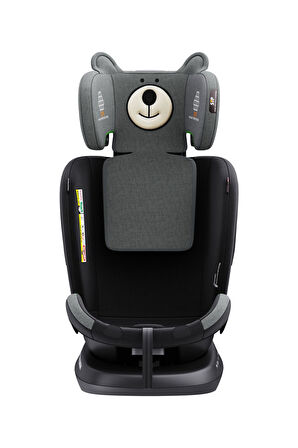 Markgross YeniYoyko Bear 360 ° Dönebilir Yatabilir i-Size 0-36 Kg Oto Koltuğu ISOFIX/SIP/LATCH - Gri