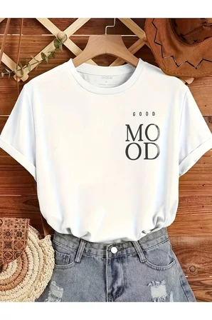 Unisex Good Mood Baskılı Tasarım Tshirt