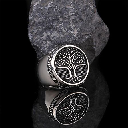 925 Ayar Gümüş Hayat Ağacı İşlemeli Yüzük