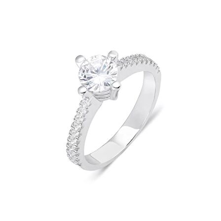 925 Ayar Gümüş Tek Taşlı Kadın Yüzüğü