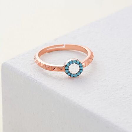 925 Ayar Zirkon Taş Ayarlanabilir Gümüş Yüzük Rose