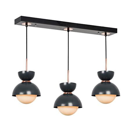 TT007-3S ANT TT Aydınlatma Mat Antasit 3 lü Sıralı Lüks Avize