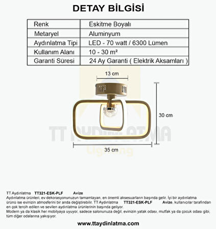 TT321-ESK-PLF TT Aydınlatma Nazar Modeli Eskitme Boyalı 3 Renk Modüllü Ledli Avize