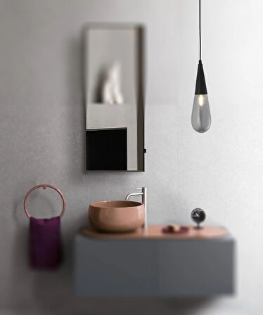 TT023-1-YTK-FULL-SY TT Ayd Damla Modeli Mat Siyah Yatak Başlık - Banyo Avizesi