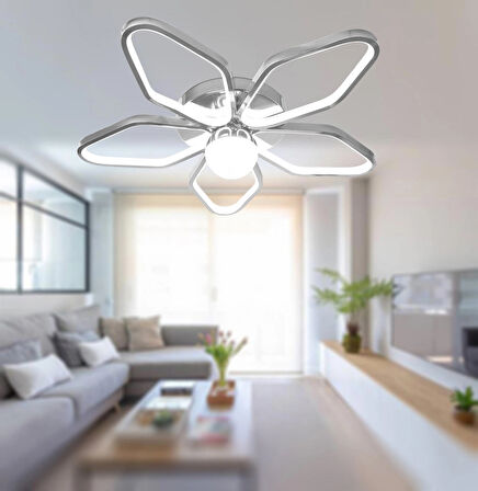 TT337-KR TT Aydınlatma 3 Renk Modüllü Toplu Krom Kaplama Plafonyer Led Avize
