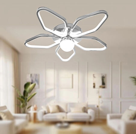 TT337-KR TT Aydınlatma 3 Renk Modüllü Toplu Krom Kaplama Plafonyer Led Avize