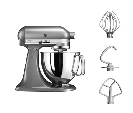 KitchenAid Artisan 5KSM125ECU Stand Mikser ve Kaseli Karıştırıcı - 300W, 4.8 Litre, Kontur Gümüş (Contour Silver)