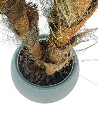 Yapay Ağaç Yukka Sarı Çizgili Draceena Ağacı Antrasit Küre Saksıda 120*50cm 54 Yapraklı