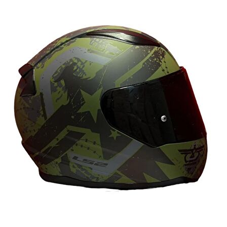 Ls2 Rapid 2 Thunder Birds Full Face Motosiklet Kaskı Siyah Vizörlü