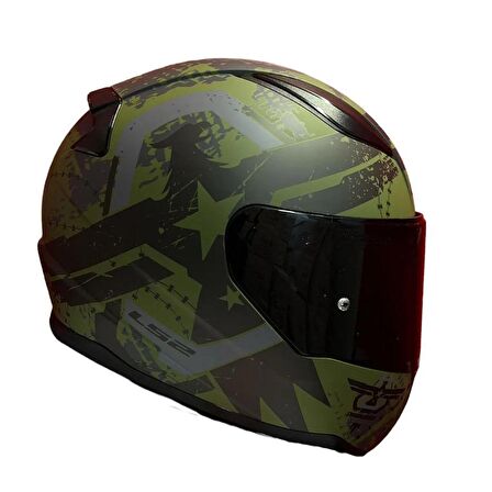 Ls2 Rapid 2 Thunder Birds Full Face Motosiklet Kaskı Siyah Vizörlü