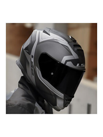 Ls2 Storm 2 Faster Full Face Motosiklet Kaskı Şeffaf + Siyah Vizörlü