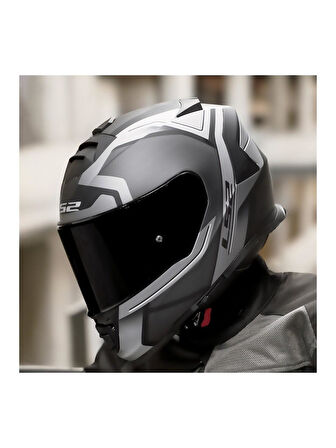 Ls2 Storm 2 Faster Full Face Motosiklet Kaskı Şeffaf + Siyah Vizörlü