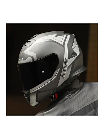 Ls2 Storm 2 Faster Full Face Motosiklet Kaskı Şeffaf + Siyah Vizörlü