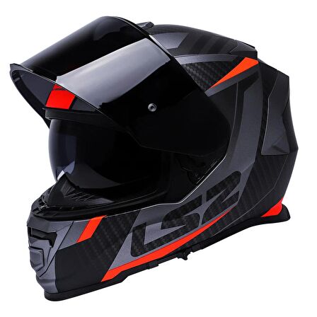 Ls2 Storm 2 Racer Full Face Motosiklet Kaskı Şeffaf + Siyah Vizörlü