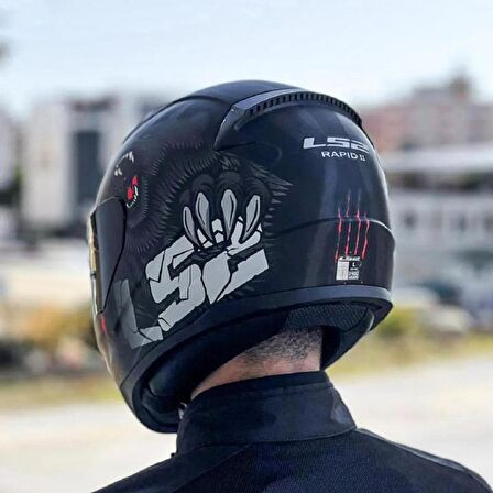 Ls2 Rapid 2 Clawn Full Face Motosiklet Kaskı Şeffaf + Siyah Vizörlü