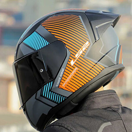 Ls2 Rapid 2 Extra Full Face Motosiklet Kaskı Şeffaf + Siyah Vizörlü