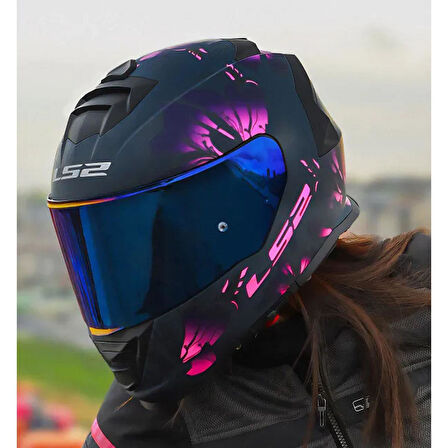 Ls2 Storm 2 Burst Full Face Motosiklet Kaskı Gökkuşağı Vizörlü