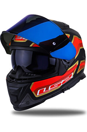 Storm 2 Foggy Full Face Motosiklet Kaskı Gökkuşağı Vizörlü