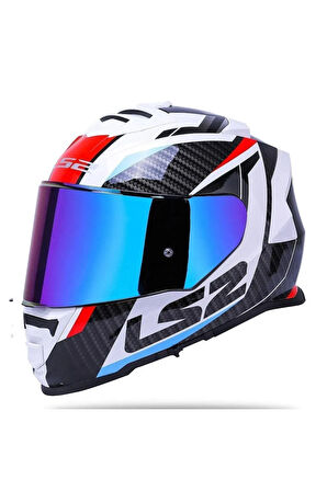 Storm 2 Racer Full Face Motosiklet Kaskı Şeffaf + Gökkuşağı Vizörlü