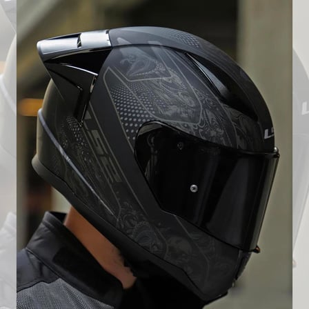 Ls2 Rapid 2 Crypt Race Full Face Motosiklet Kaskı Yarış Spoiler +  Siyah Vizörlü