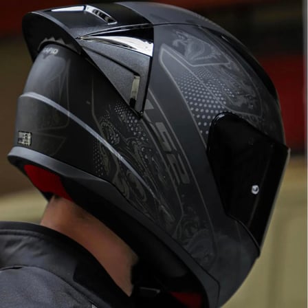 Ls2 Rapid 2 Crypt Race Full Face Motosiklet Kaskı Yarış Spoiler +  Siyah Vizörlü