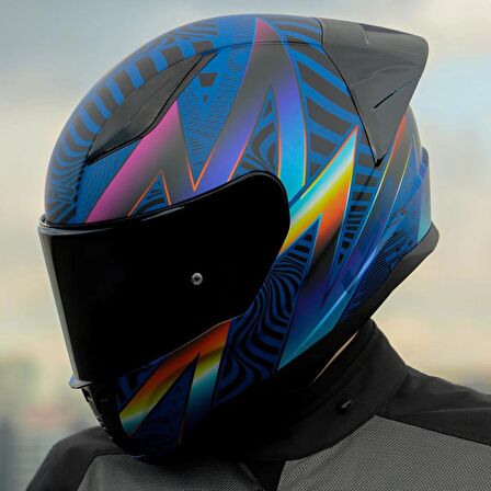 Ls2 Rapid 2 Optik Race Full Face Motosiklet Kaskı Yarış Spoiler +  Siyah Vizörlü