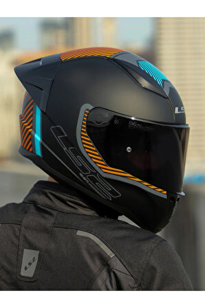 Rapid 2 Extra Race Full Face Motosiklet Kaskı Yarış Spoiler +  Siyah Vizörlü