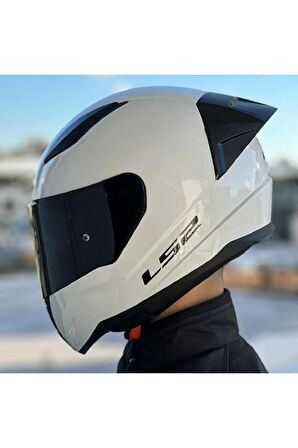 Rapid 2 Race Full Face Motosiklet Kaskı Yarış Spoiler +  Şeffaf + Siyah Vizörlü