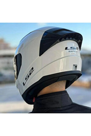 Rapid 2 Race Full Face Motosiklet Kaskı Yarış Spoiler +  Şeffaf + Siyah Vizörlü