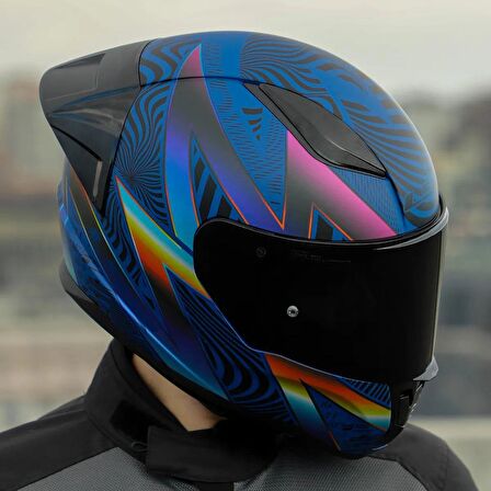 Ls2 Rapid 2 Optik Race Full Face Motosiklet Kaskı Yarış Spoiler +  Şeffaf + Siyah Vizörlü