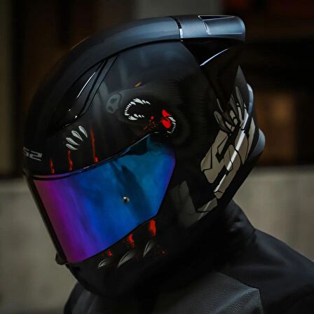 Ls2 Rapid 2 Clawn Race Full Face Motosiklet Kaskı Yarış Spoiler +  Şeffaf + Gökkuşağı Vizörlü