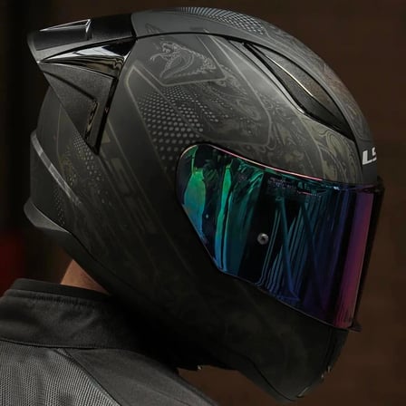 Ls2 Rapid 2 Crypt Race Full Face Motosiklet Kaskı Yarış Spoiler +  Şeffaf + Gökkuşağı Vizörlü